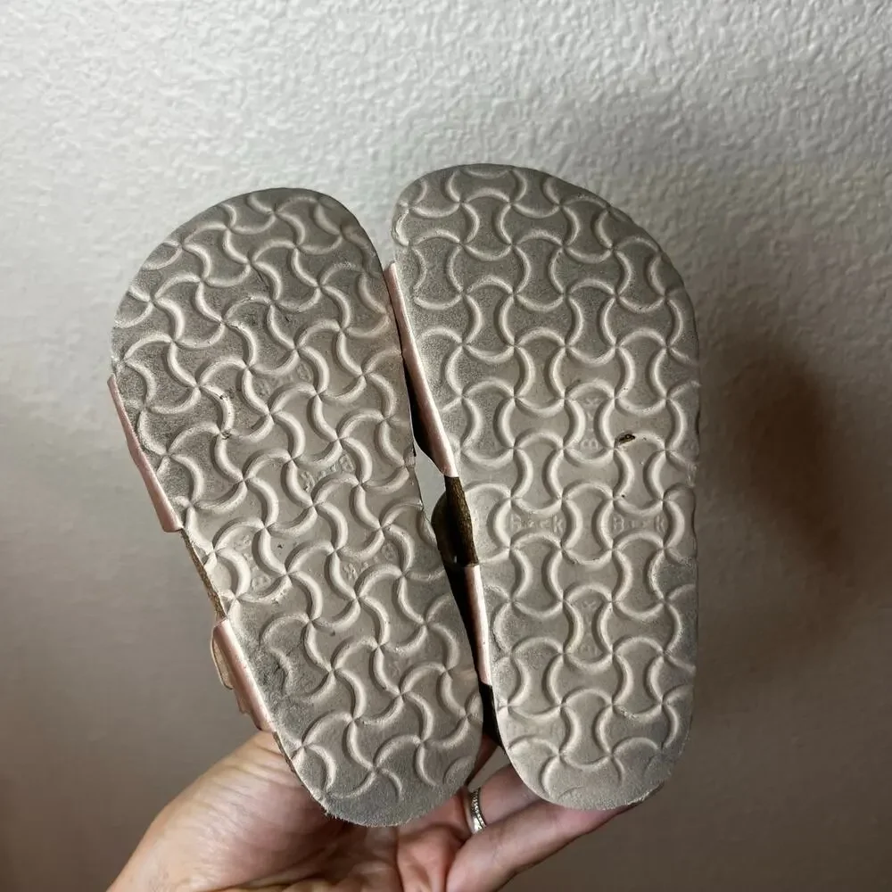 Birkenstock Rio sandals in rose gold and white sole 25 / C7
